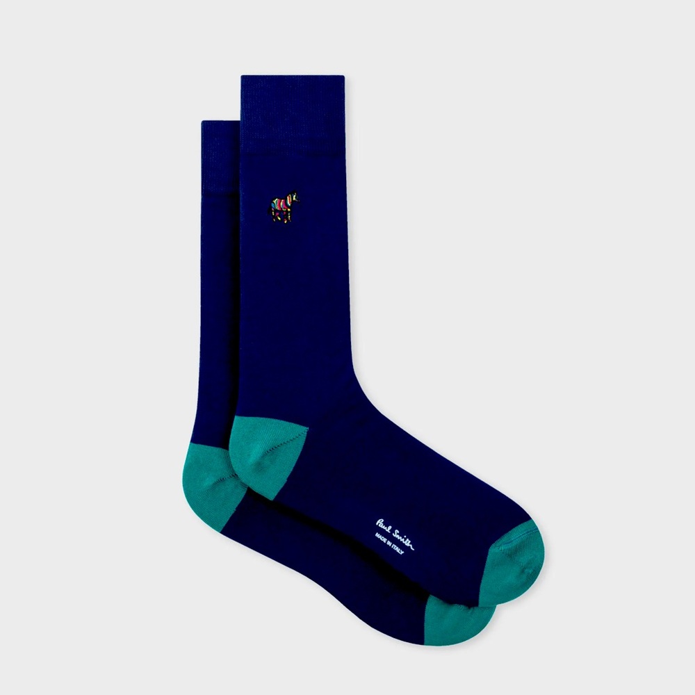 Paul Smith Navy Blue Zebra Socks 4-pack Brand New in package